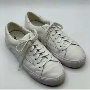 Madewell Unisex Sidewalk Low-Top White Sneakers in Leather Women Size 9 Men 7.5